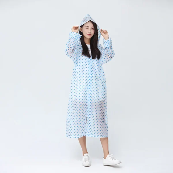 Transparent Women Rain Poncho - Outdoor Unisex Hooded Waterproof Poncho with Cute Cartoon Design - Thickened and Reusable EVA Rain Jacket Cover