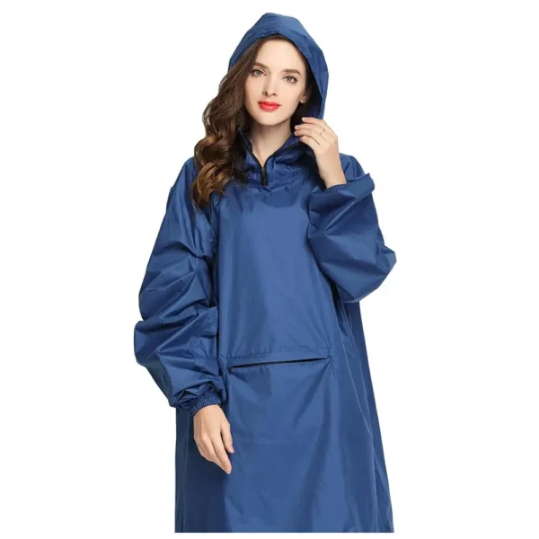 Women's Rain Poncho with Hood, Sleeves, and Big Front Pocket - Waterproof Cloak Raincoat - Image 5