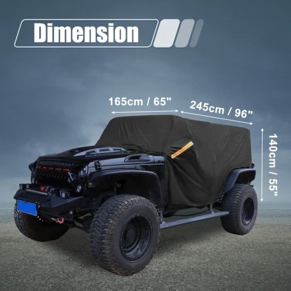 Autohaux Jeep Cover for Rain - Car Body Cover for Wrangler JK JL Hardtop 2 4 Door 2007-2021 - Outdoor Windproof Waterproof 210D Oxford - Image 4