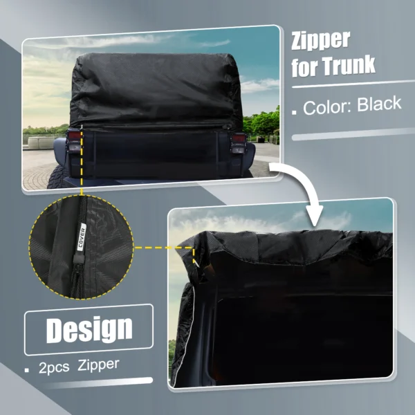Autohaux Jeep Cover for Rain - Car Body Cover for Wrangler JK JL Hardtop 2 4 Door 2007-2021 - Outdoor Windproof Waterproof 210D Oxford - Image 5