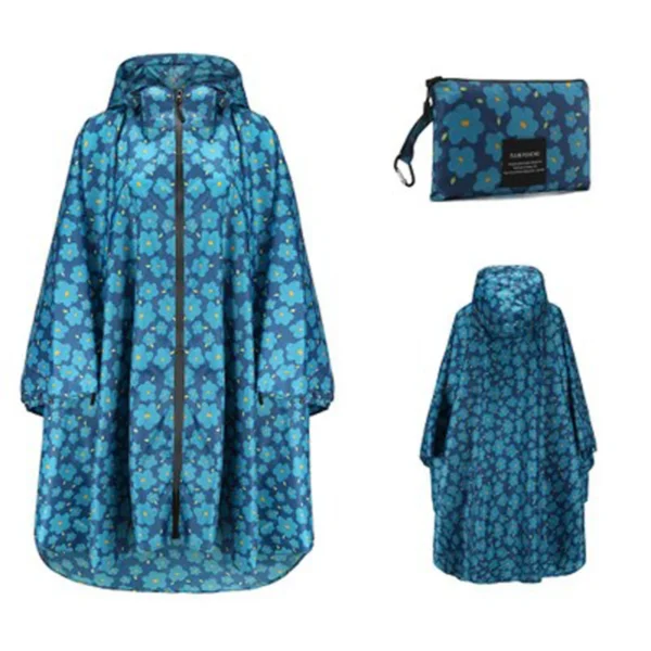 Breathable Women Raincoat - XXL Big Size Lightweight Rain Poncho for Ladies and Men - Waterproof Adults Windproof Cloak - Image 2