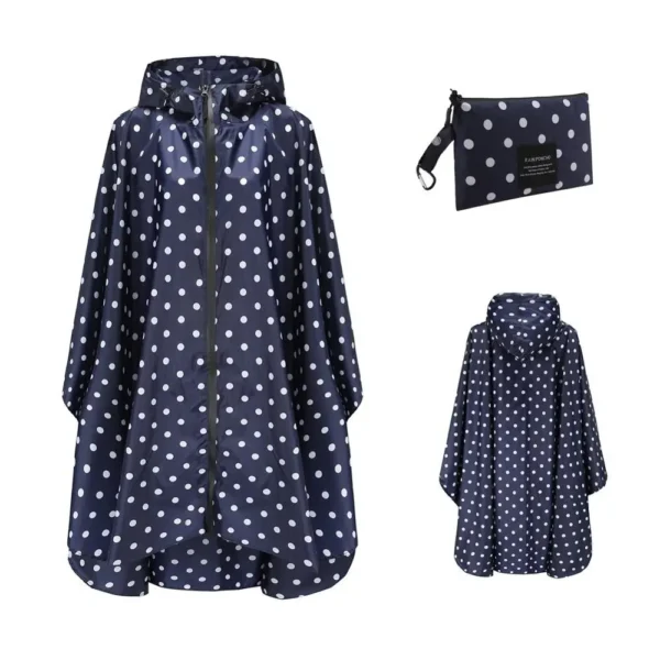 Breathable Women Raincoat - XXL Big Size Lightweight Rain Poncho for Ladies and Men - Waterproof Adults Windproof Cloak - Image 3