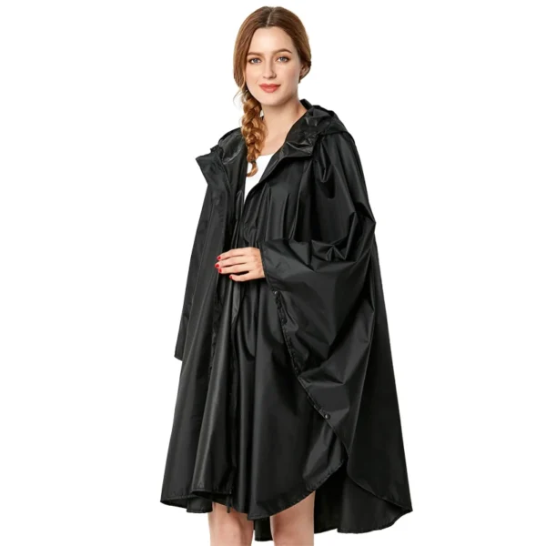 Breathable Women Raincoat - XXL Big Size Lightweight Rain Poncho for Ladies and Men - Waterproof Adults Windproof Cloak - Image 6