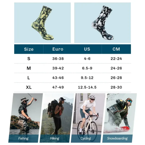 Waterproof Men's Socks: Snow-Ready, Thermal, Ideal for Trekking, Riding, Skiing, Cycling, Camping, Fishing, Hiking, and Winter Sports - Image 2