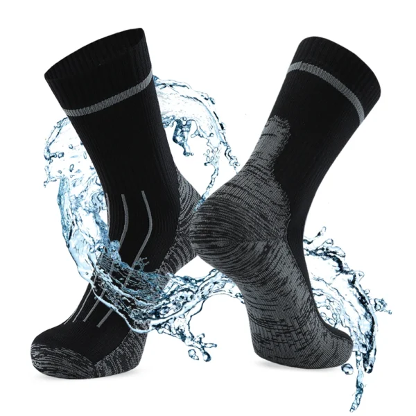 Men's Outdoor Waterproof Socks Ideal for Cold Weather Activities like Skiing, Hiking, Wading, Camping, Cycling, and Athletics, Offering Breathability and Moisture Wicking